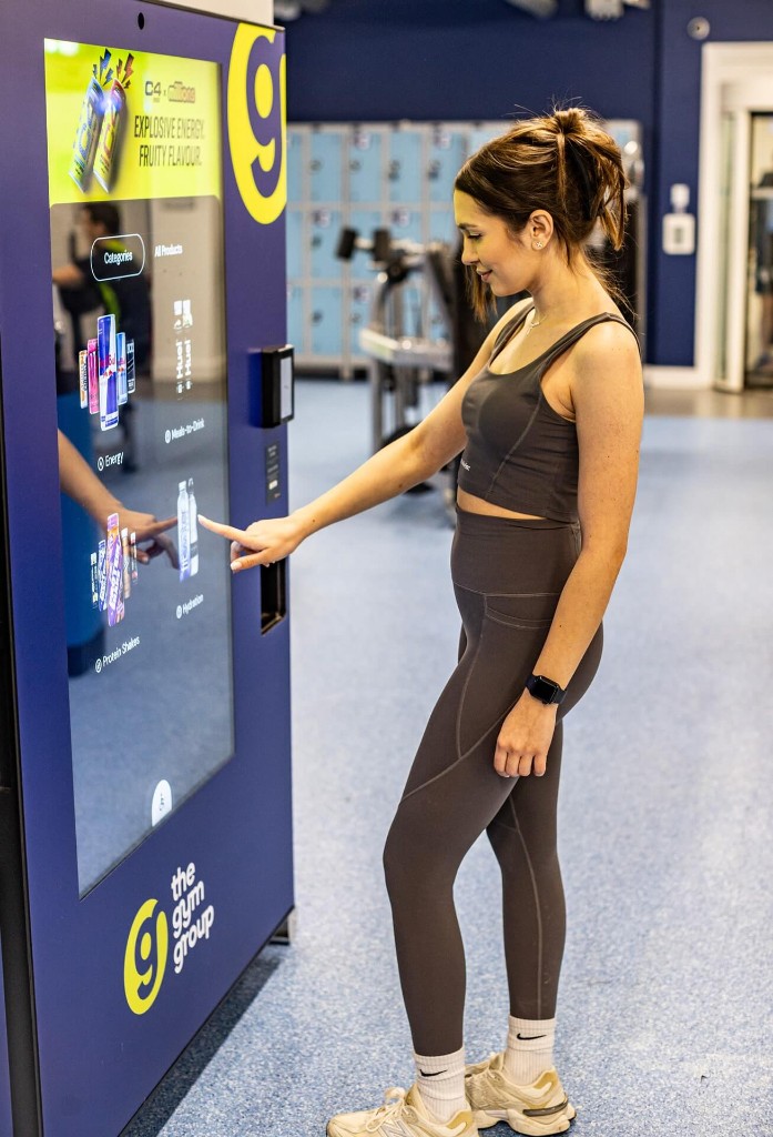 Bright.Blue connected screen in a Gym Group location
